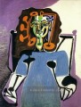 Francoise assise en robe bleue 1949 Kubismus Pablo Picasso